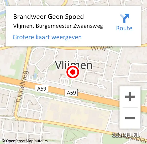 Locatie op kaart van de 112 melding: Brandweer Geen Spoed Naar Vlijmen, Burgemeester Zwaansweg op 5 augustus 2020 20:36