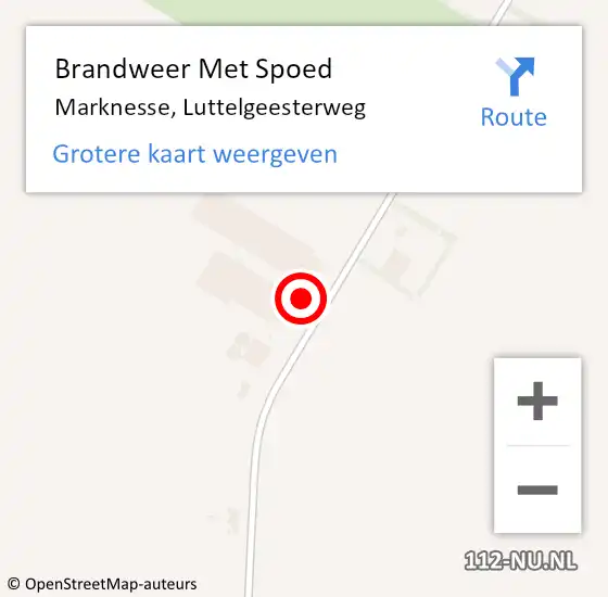 Locatie op kaart van de 112 melding: Brandweer Met Spoed Naar Marknesse, Luttelgeesterweg op 14 mei 2014 21:17