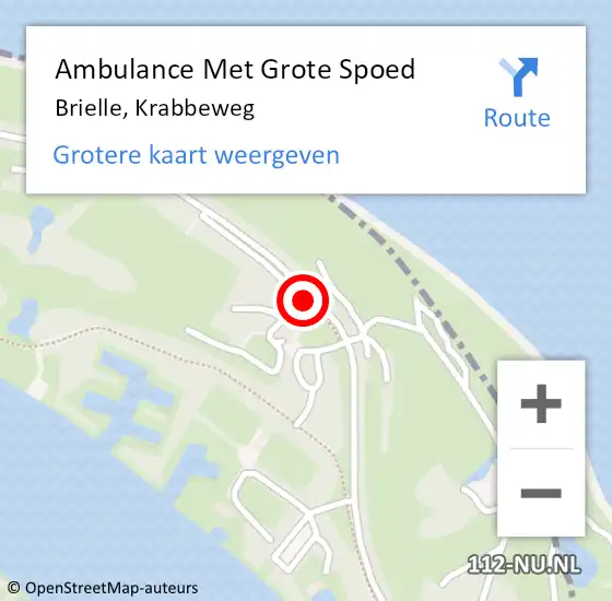 Locatie op kaart van de 112 melding: Ambulance Met Grote Spoed Naar Brielle, Krabbeweg op 5 augustus 2020 21:37