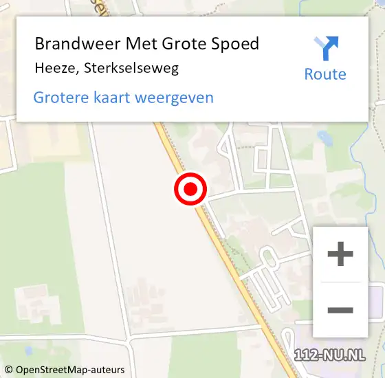 Locatie op kaart van de 112 melding: Brandweer Met Grote Spoed Naar Heeze, Sterkselseweg op 5 augustus 2020 22:10