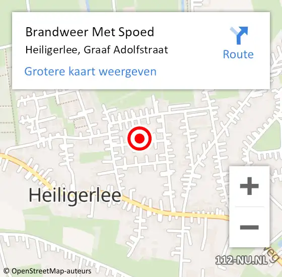 Locatie op kaart van de 112 melding: Brandweer Met Spoed Naar Heiligerlee, Graaf Adolfstraat op 1 oktober 2013 21:54