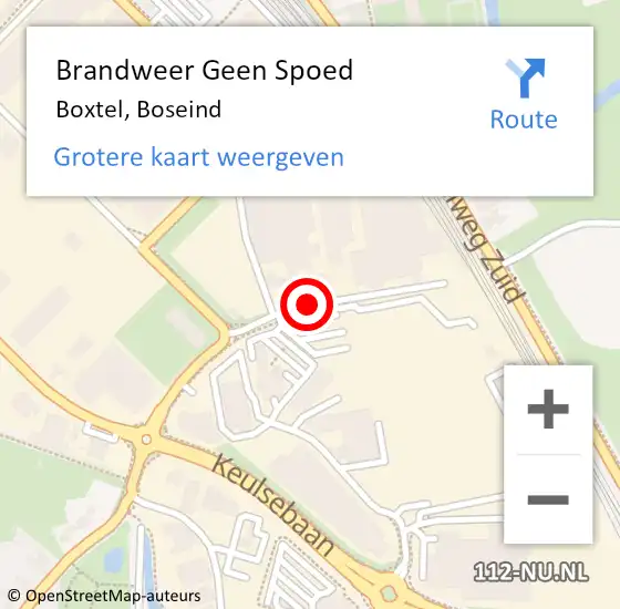 Locatie op kaart van de 112 melding: Brandweer Geen Spoed Naar Boxtel, Boseind op 6 augustus 2020 07:32