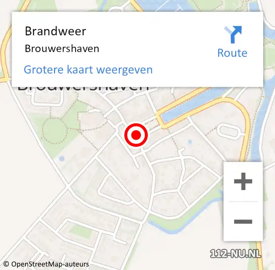 Locatie op kaart van de 112 melding: Brandweer Brouwershaven op 14 mei 2014 22:18