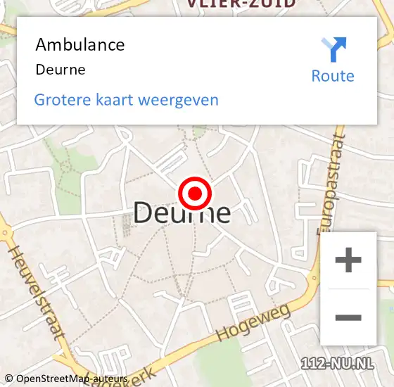 Locatie op kaart van de 112 melding: Ambulance Deurne op 6 augustus 2020 13:02