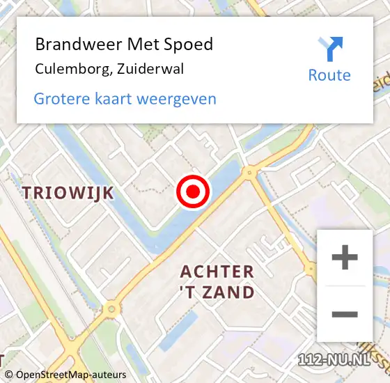 Locatie op kaart van de 112 melding: Brandweer Met Spoed Naar Culemborg, Zuiderwal op 6 augustus 2020 15:06