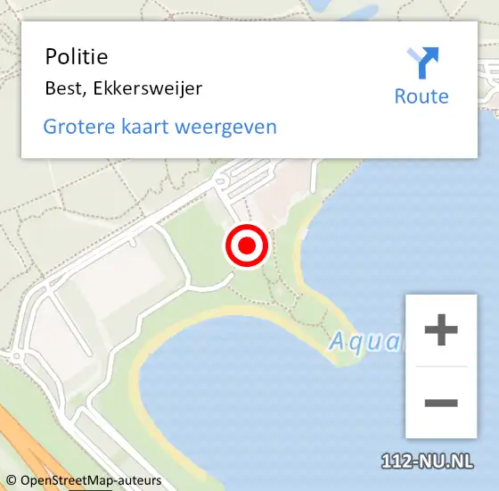 Locatie op kaart van de 112 melding: Politie Best, Ekkersweijer op 6 augustus 2020 16:54