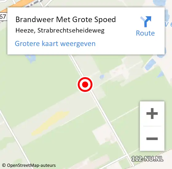 Locatie op kaart van de 112 melding: Brandweer Met Grote Spoed Naar Heeze, Strabrechtseheideweg op 6 augustus 2020 19:22