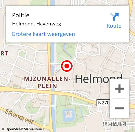 Locatie op kaart van de 112 melding: Politie Helmond, Havenweg op 6 augustus 2020 20:22