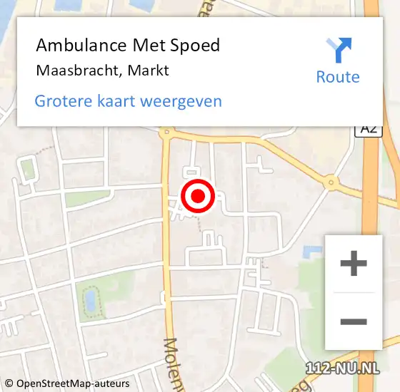 Locatie op kaart van de 112 melding: Ambulance Met Spoed Naar Maasbracht, Markt op 6 augustus 2020 22:31