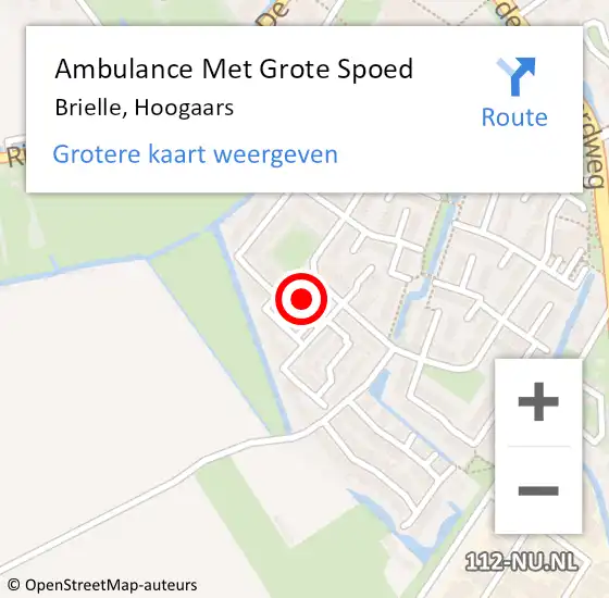 Locatie op kaart van de 112 melding: Ambulance Met Grote Spoed Naar Brielle, Hoogaars op 6 augustus 2020 22:49