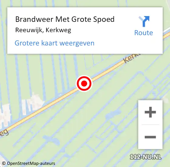 Locatie op kaart van de 112 melding: Brandweer Met Grote Spoed Naar Reeuwijk, Kerkweg op 7 augustus 2020 01:46