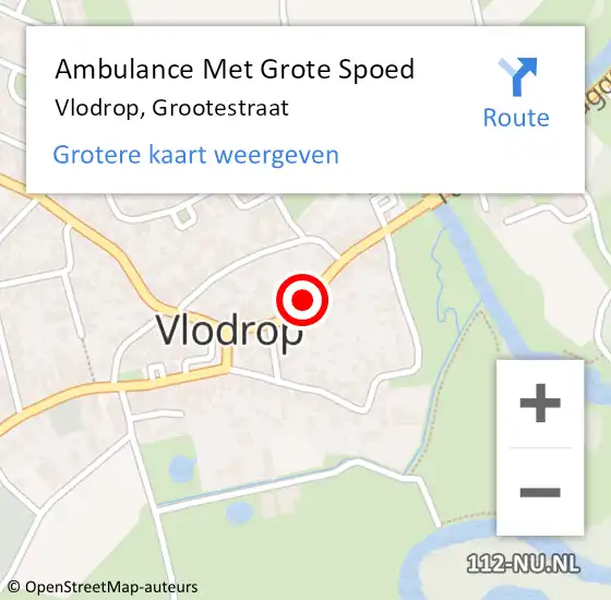 Locatie op kaart van de 112 melding: Ambulance Met Grote Spoed Naar Vlodrop, Grootestraat op 7 augustus 2020 09:43