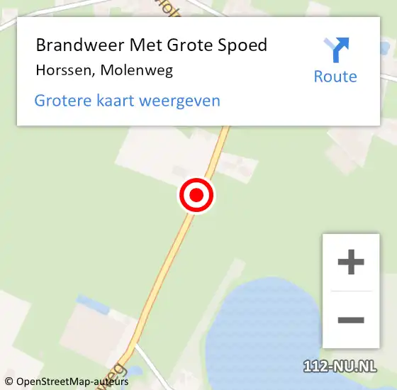 Locatie op kaart van de 112 melding: Brandweer Met Grote Spoed Naar Horssen, Molenweg op 7 augustus 2020 09:56