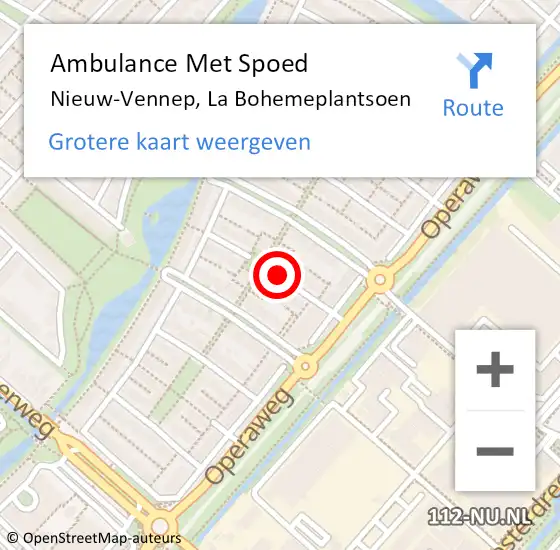 Locatie op kaart van de 112 melding: Ambulance Met Spoed Naar Nieuw-Vennep, La Bohemeplantsoen op 7 augustus 2020 11:30