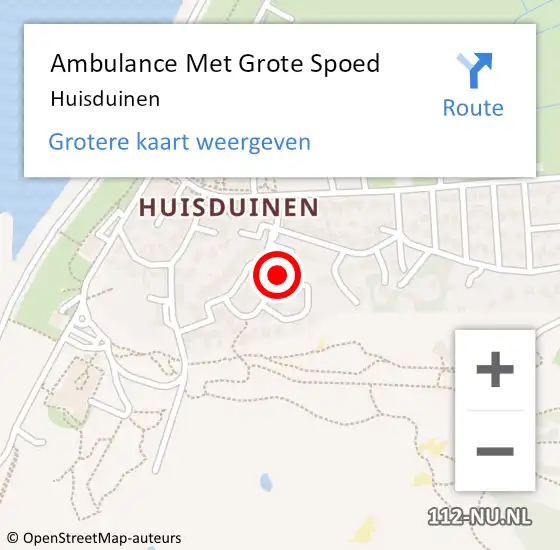 Locatie op kaart van de 112 melding: Ambulance Met Grote Spoed Naar Huisduinen op 7 augustus 2020 11:32