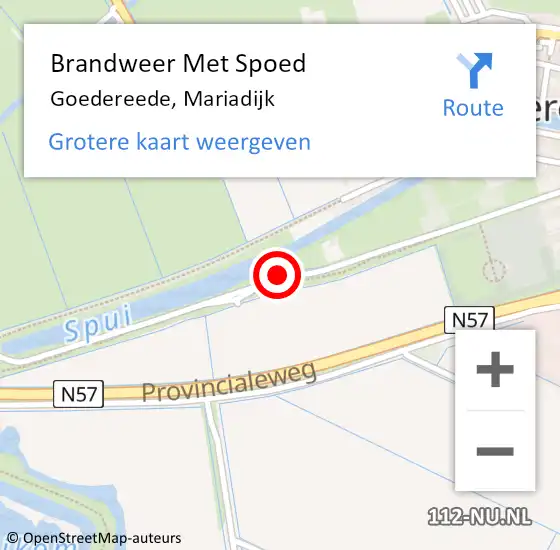 Locatie op kaart van de 112 melding: Brandweer Met Spoed Naar Goedereede, Mariadijk op 7 augustus 2020 11:35