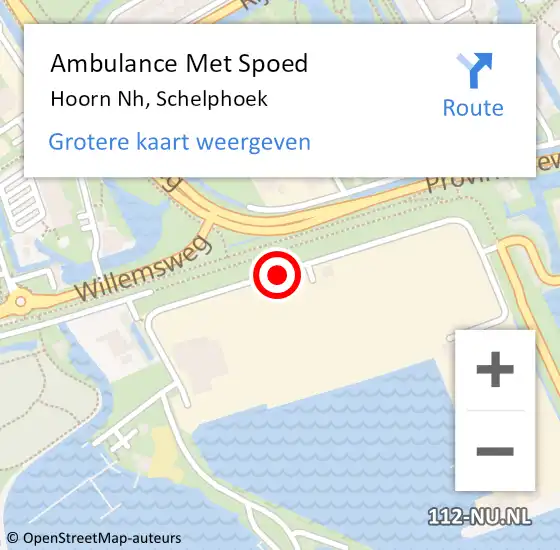 Locatie op kaart van de 112 melding: Ambulance Met Spoed Naar Hoorn Nh, Schelphoek op 7 augustus 2020 13:58