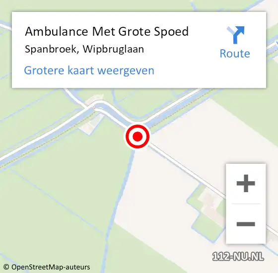 Locatie op kaart van de 112 melding: Ambulance Met Grote Spoed Naar Spanbroek, Wipbruglaan op 7 augustus 2020 14:48