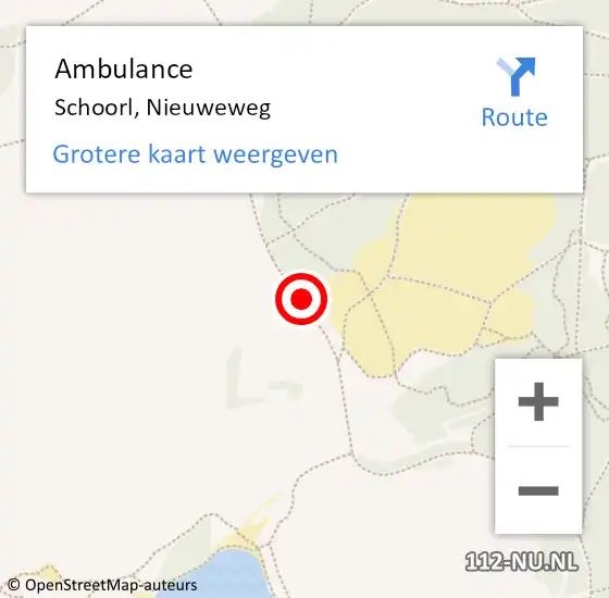 Locatie op kaart van de 112 melding: Ambulance Schoorl, Nieuweweg op 7 augustus 2020 15:10