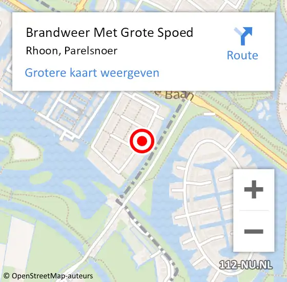 Locatie op kaart van de 112 melding: Brandweer Met Grote Spoed Naar Rhoon, Parelsnoer op 7 augustus 2020 18:28