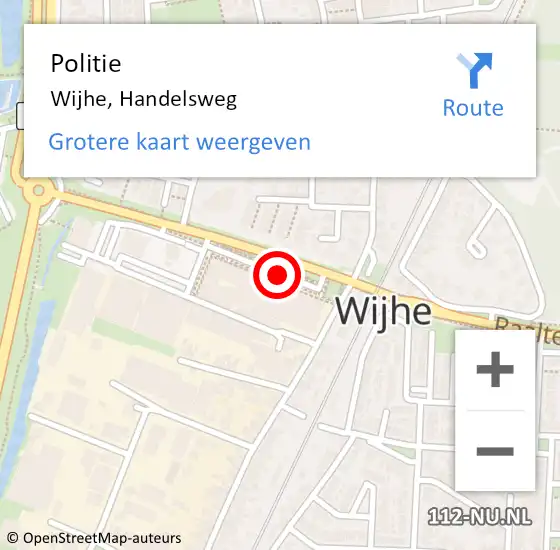 Locatie op kaart van de 112 melding: Politie Wijhe, Handelsweg op 7 augustus 2020 19:20