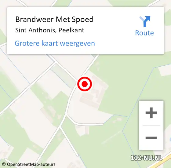 Locatie op kaart van de 112 melding: Brandweer Met Spoed Naar Sint Anthonis, Peelkant op 7 augustus 2020 22:10