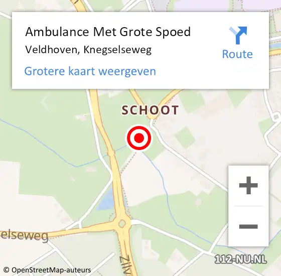 Locatie op kaart van de 112 melding: Ambulance Met Grote Spoed Naar Veldhoven, Knegselseweg op 8 augustus 2020 00:23