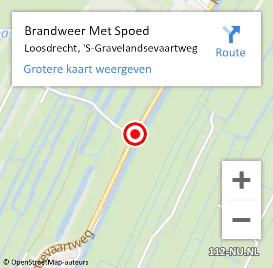 Locatie op kaart van de 112 melding: Brandweer Met Spoed Naar Loosdrecht, 'S-Gravelandsevaartweg op 8 augustus 2020 01:51