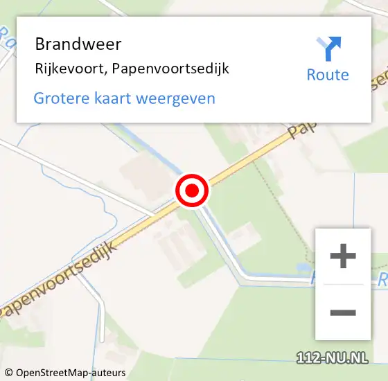 Locatie op kaart van de 112 melding: Brandweer Rijkevoort, Papenvoortsedijk op 8 augustus 2020 10:56