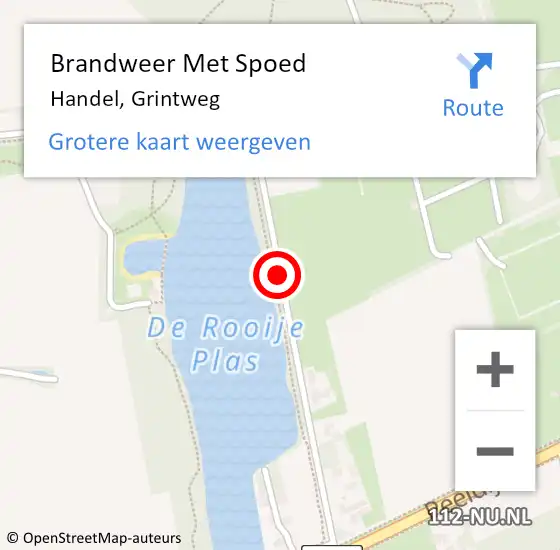 Locatie op kaart van de 112 melding: Brandweer Met Spoed Naar Handel, Grintweg op 8 augustus 2020 12:03