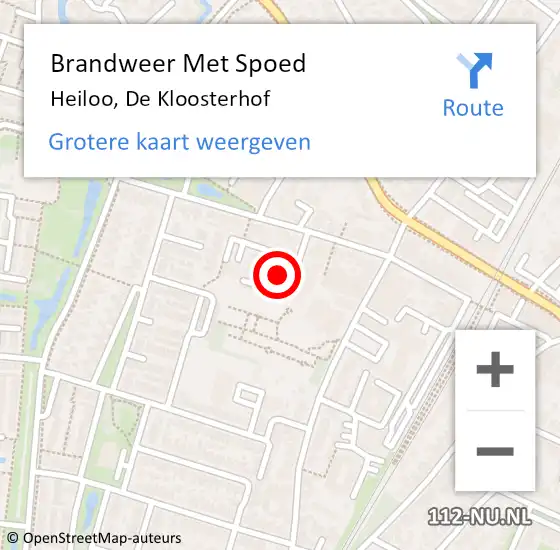 Locatie op kaart van de 112 melding: Brandweer Met Spoed Naar Heiloo, De Kloosterhof op 1 oktober 2013 22:46