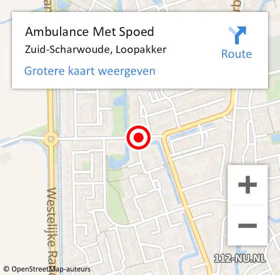 Locatie op kaart van de 112 melding: Ambulance Met Spoed Naar Zuid-Scharwoude, Loopakker op 8 augustus 2020 15:16