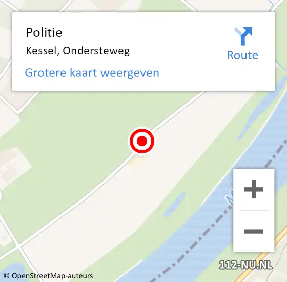 Locatie op kaart van de 112 melding: Politie Kessel, Ondersteweg op 8 augustus 2020 15:42