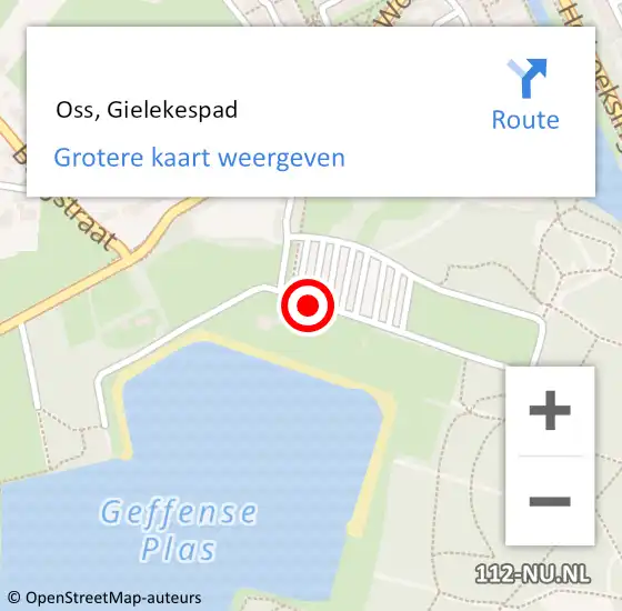 Locatie op kaart van de 112 melding:  Oss, Gielekespad op 8 augustus 2020 16:51