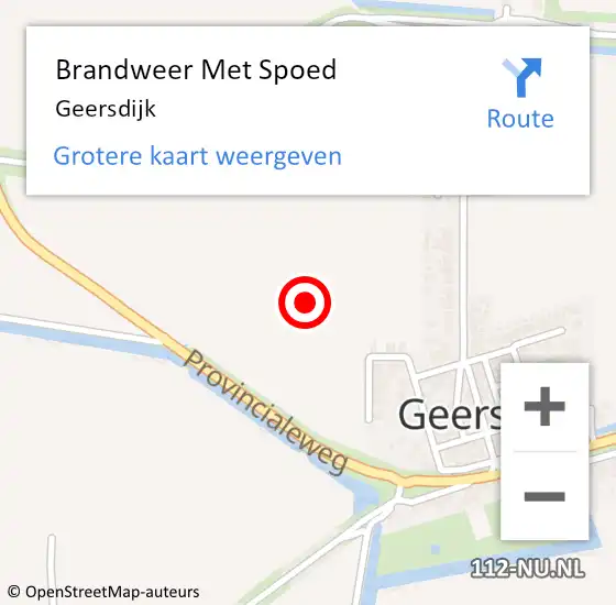 Locatie op kaart van de 112 melding: Brandweer Met Spoed Naar Geersdijk op 8 augustus 2020 20:29