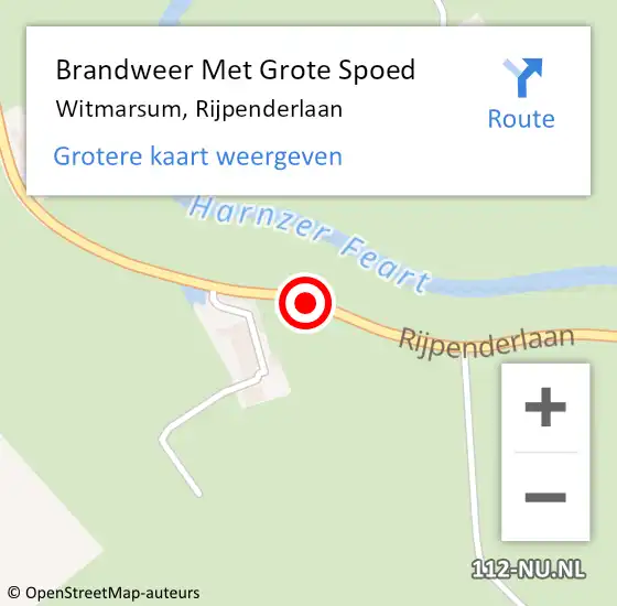 Locatie op kaart van de 112 melding: Brandweer Met Grote Spoed Naar Witmarsum, Rijpenderlaan op 8 augustus 2020 20:38