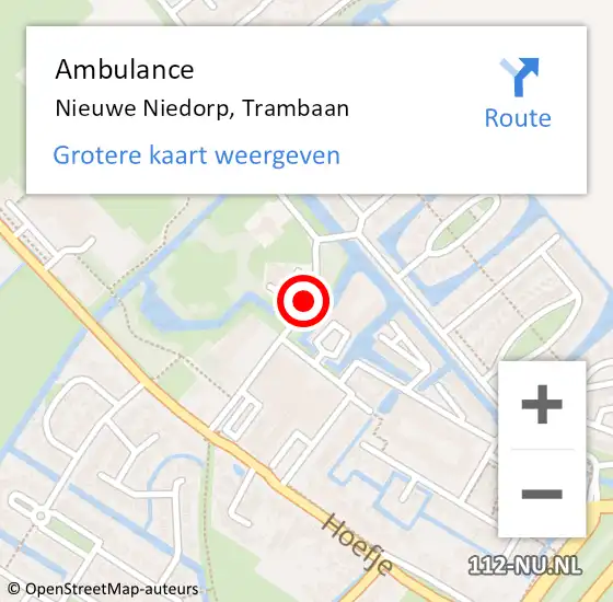 Locatie op kaart van de 112 melding: Ambulance Nieuwe Niedorp, Trambaan op 8 augustus 2020 20:53