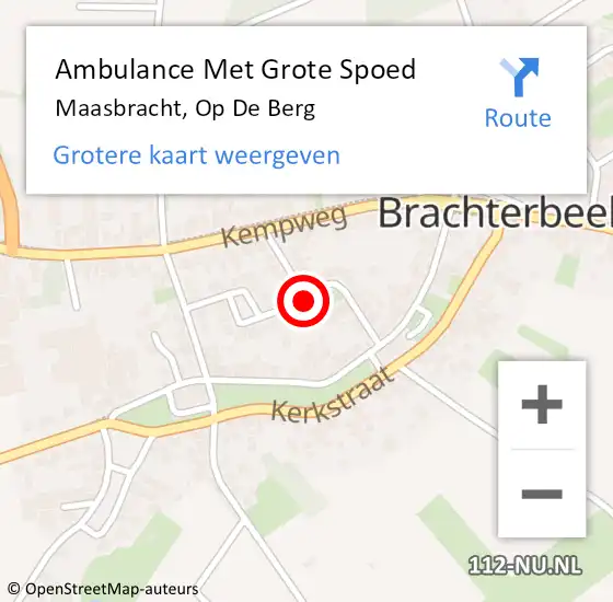 Locatie op kaart van de 112 melding: Ambulance Met Grote Spoed Naar Maasbracht, Op De Berg op 9 augustus 2020 02:03