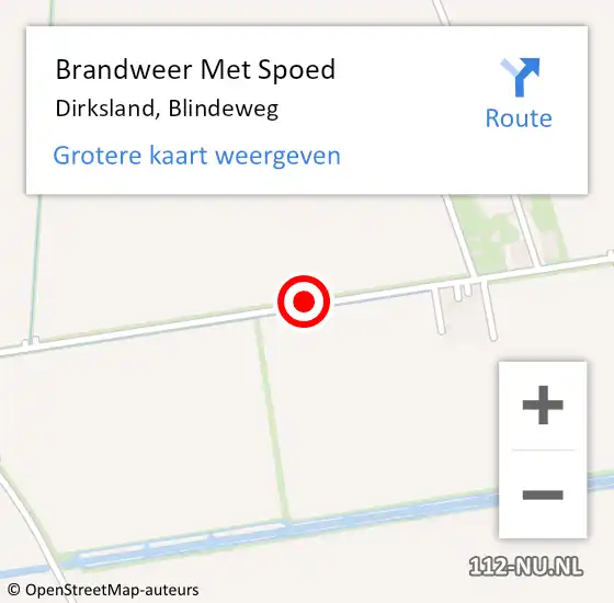 Locatie op kaart van de 112 melding: Brandweer Met Spoed Naar Dirksland, Blindeweg op 9 augustus 2020 05:39