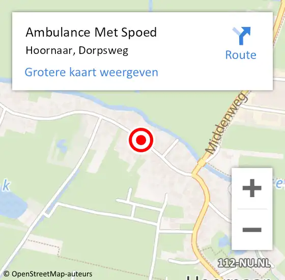 Locatie op kaart van de 112 melding: Ambulance Met Spoed Naar Hoornaar, Dorpsweg op 9 augustus 2020 09:20