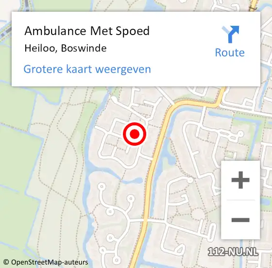 Locatie op kaart van de 112 melding: Ambulance Met Spoed Naar Heiloo, Boswinde op 9 augustus 2020 10:16