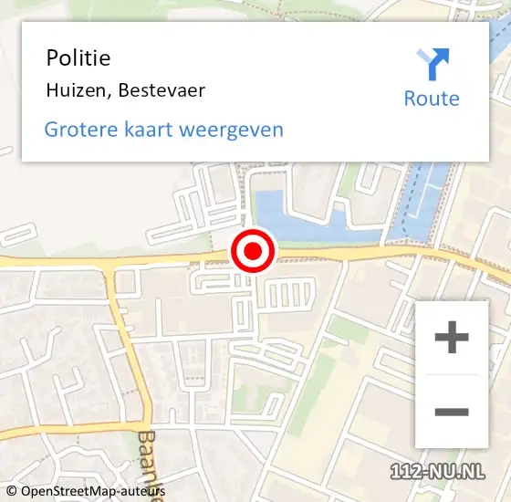 Locatie op kaart van de 112 melding: Politie Huizen, Bestevaer op 9 augustus 2020 10:58