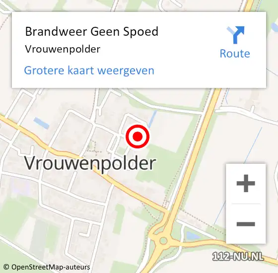 Locatie op kaart van de 112 melding: Brandweer Geen Spoed Naar Vrouwenpolder op 9 augustus 2020 15:35