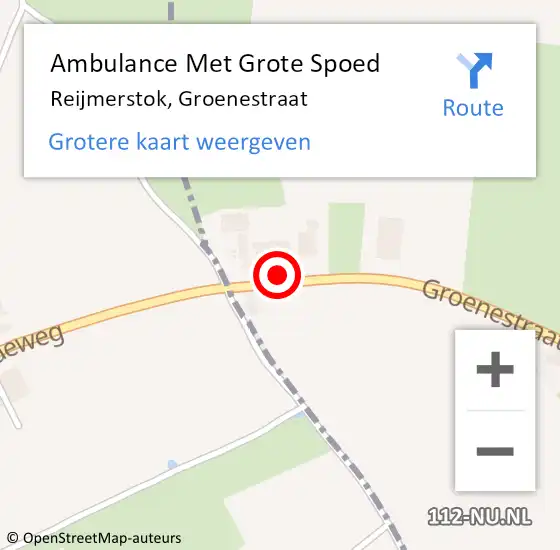 Locatie op kaart van de 112 melding: Ambulance Met Grote Spoed Naar Reijmerstok, Groenestraat op 15 mei 2014 10:42