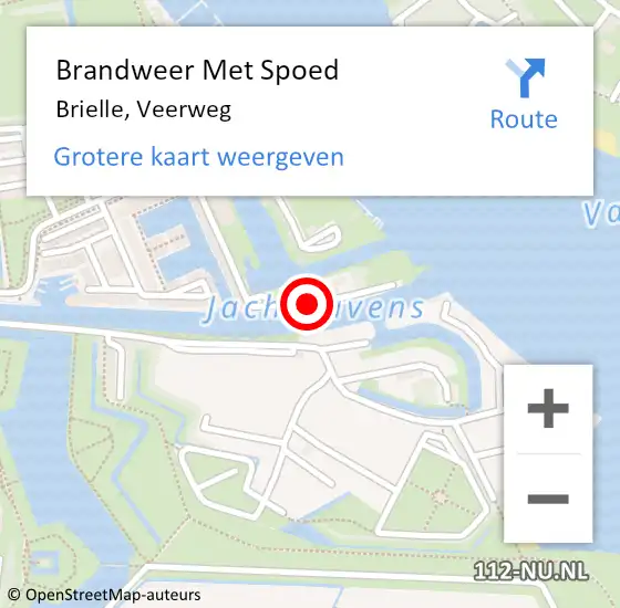 Locatie op kaart van de 112 melding: Brandweer Met Spoed Naar Brielle, Veerweg op 9 augustus 2020 16:00