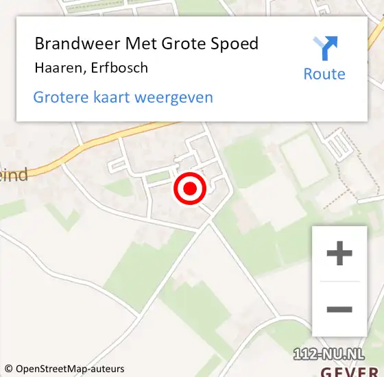 Locatie op kaart van de 112 melding: Brandweer Met Grote Spoed Naar Haaren, Erfbosch op 9 augustus 2020 16:36