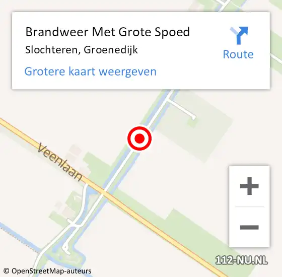 Locatie op kaart van de 112 melding: Brandweer Met Grote Spoed Naar Slochteren, Groenedijk op 9 augustus 2020 17:12