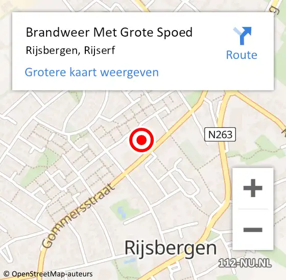 Locatie op kaart van de 112 melding: Brandweer Met Grote Spoed Naar Rijsbergen, Rijserf op 9 augustus 2020 17:21