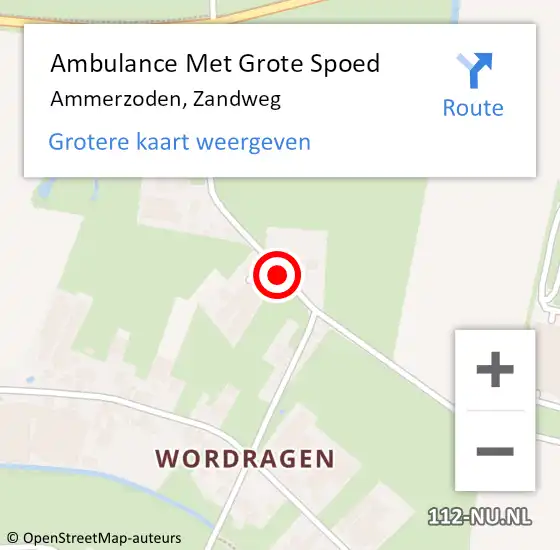 Locatie op kaart van de 112 melding: Ambulance Met Grote Spoed Naar Ammerzoden, Zandweg op 9 augustus 2020 18:40