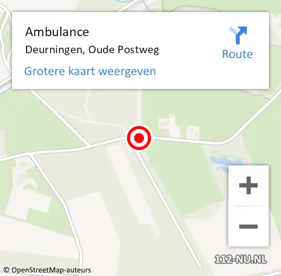 Locatie op kaart van de 112 melding: Ambulance Deurningen, Oude Postweg op 9 augustus 2020 21:43